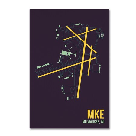 08 Left 'MKE Airport Layout' Canvas Art,30x47